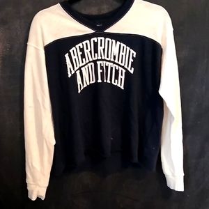 Blue and v neck white top